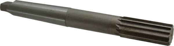 Interstate - 1-5/16" High Speed Steel 10 Flute Chucking Reamer - Straight Flute, 4MT Morse Taper Shank, 3" Flute Length, 11-1/2" OAL - Caliber Tooling