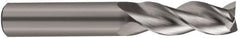 SGS - 5/16", 1-1/4" LOC, 5/16" Shank Diam, 4" OAL, 3 Flute, Solid Carbide Square End Mill - Single End, Uncoated, Spiral Flute, 38° Helix, Right Hand Cut, Right Hand Flute, Series 43 - Caliber Tooling