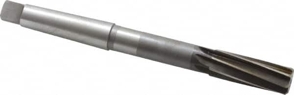 Interstate - 15/16" High Speed Steel 8 Flute Chucking Reamer - Spiral Flute, 3MT Morse Taper Shank, 2-5/8" Flute Length, 10" OAL - Caliber Tooling