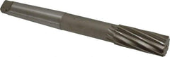 Interstate - 1-3/8" High Speed Steel 10 Flute Chucking Reamer - Spiral Flute, 4MT Morse Taper Shank, 3-1/4" Flute Length, 12" OAL - Caliber Tooling