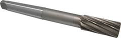 Interstate - 1-7/16" High Speed Steel 10 Flute Chucking Reamer - Spiral Flute, 4MT Morse Taper Shank, 3-1/4" Flute Length, 12" OAL - Caliber Tooling