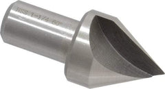 Interstate - 1-1/4" Head Diam, 3/4" Shank Diam, 1 Flute 60° High Speed Steel Countersink - Bright Finish, 2-3/4" OAL, Single End, Straight Shank, Right Hand Cut - Caliber Tooling