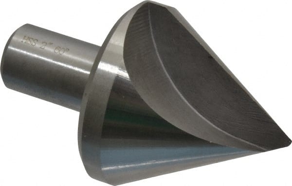 Interstate - 2" Head Diam, 3/4" Shank Diam, 1 Flute 60° High Speed Steel Countersink - Caliber Tooling