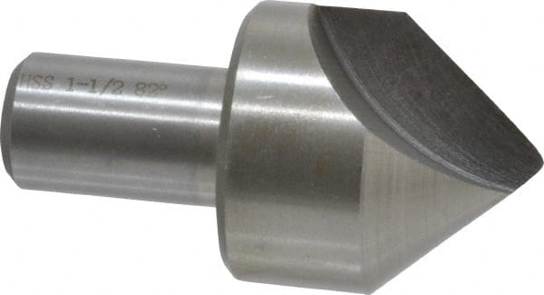 Interstate - 1-1/2" Head Diam, 3/4" Shank Diam, 1 Flute 82° High Speed Steel Countersink - Caliber Tooling