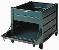 Steel King - 30" Long x 36" Wide x 24" High Steel Bin-Style Bulk Storage and Transport Container with 1 Gate - 4,000 Lb. Load Capacity - Caliber Tooling