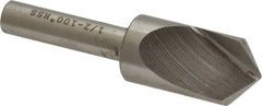 Interstate - 1/2" Head Diam, 1/4" Shank Diam, 1 Flute 100° High Speed Steel Countersink - Caliber Tooling