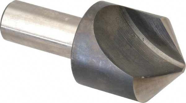 Interstate - 1-1/2" Head Diam, 3/4" Shank Diam, 1 Flute 100° High Speed Steel Countersink - Caliber Tooling