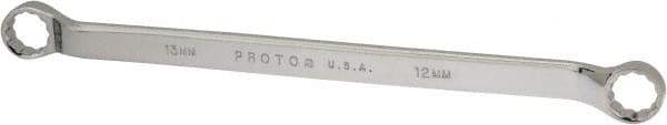 Proto - 12mm x 13mm 12 Point Offset Box Wrench - Double End, 8-7/8" OAL, Steel, Polished Finish, 7.5° Offset - Caliber Tooling