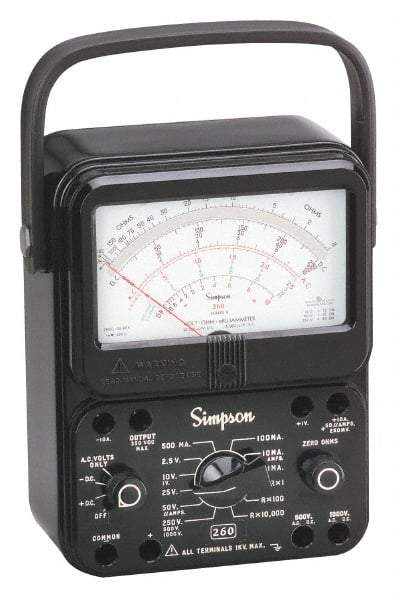 Simpson Electric - 0 VAC to 300 VAC, Current Leakage Tester - Analog Display, 60 Hz, 9V Power Supply - Caliber Tooling