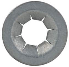 Made in USA - 17/32" OD, Spring Steel Push Nut - Zinc-Plated, 7/32" Shaft Diam - Caliber Tooling