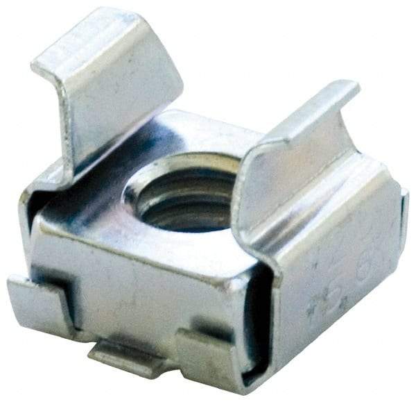 Made in USA - 3/8-16 Screw, 0.093 to 1/8" Thick, Spring Steel Cage Nut - Zinc-Plated Finish - Caliber Tooling