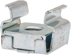 Made in USA - #8-32 Screw, 0.064 to 0.105" Thick, Spring Steel Cage Nut - Zinc-Plated Finish - Caliber Tooling