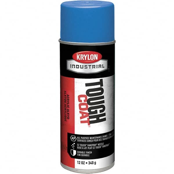 Krylon - OSHA Blue, 12 oz Net Fill, High Gloss, Enamel Spray Paint - 20 to 25 Sq Ft per Can, 16 oz Container, Use on Conduits, Ducts, Electrical Equipment, Machinery, Metal, Motors, Pipelines & Marking Areas, Railings, Steel Bars, Tool Boxes, Tools - Caliber Tooling