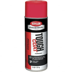 Krylon - Red, Fluorescent, Aerosol Spray Paint - 15 to 20 Sq Ft per Can, 12 oz Container - Caliber Tooling