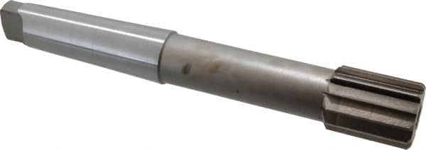 Interstate - 2" Diam, 1.498 to 1.5" Max Diam 5MT Morse Taper Shank, 2-1/4" Flute Length, Machine Expansion Reamer - Straight Flute, 14" OAL, Right Hand Cut, 12 Flutes, High Speed Steel, Bright Finish - Caliber Tooling