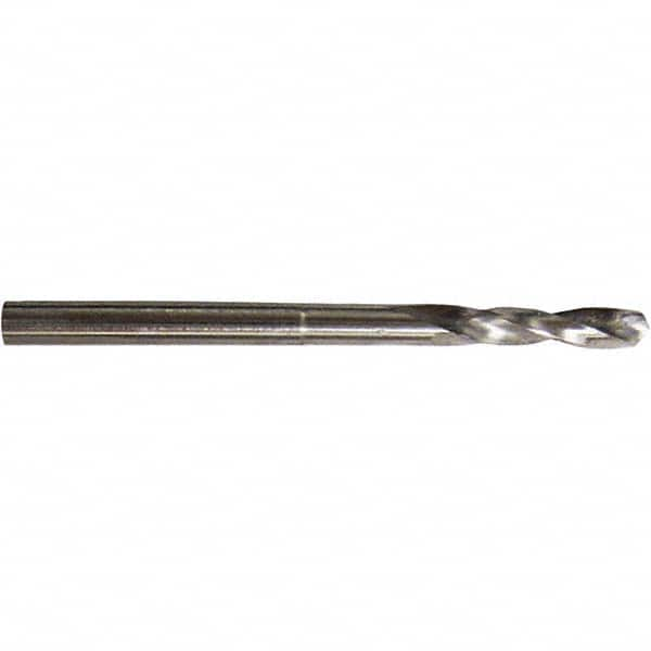 Micro Drill Bit: 0.0748″ Dia, 118 °, Cobalt Bright/Uncoated, RH Cut, Spiral Flute, Straight-Cylindrical Shank, Series 301