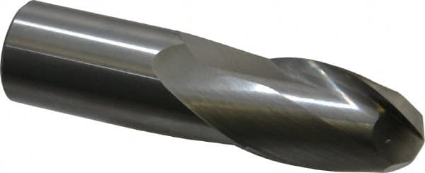 OSG - 1" Diam, 1-1/2" LOC, 2 Flute Solid Carbide Ball End Mill - Uncoated, Single End, 4" OAL, 1" Shank Diam, Spiral Flute - Caliber Tooling