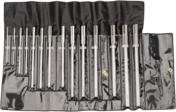 Interstate - 0.124" to 0.501", Chucking Reamer Set - Straight Flute, Right Hand Cut, 14 Pieces - Caliber Tooling