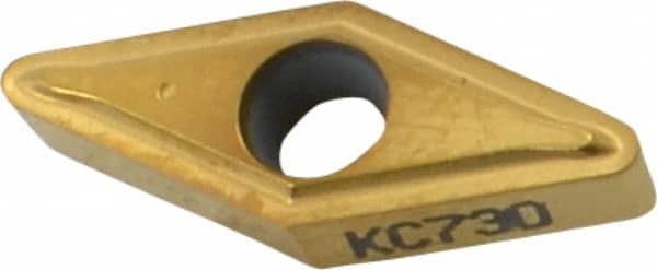 Kennametal - VBMT222 LF Grade KC730 Carbide Turning Insert - TiN Finish, 35° Diamond, 1/4" Inscr Circle, 1/8" Thick, 1/32" Corner Radius - Caliber Tooling