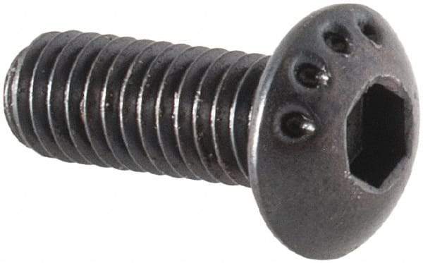 Made in USA - M3x0.50 Metric Coarse Hex Socket Drive, Button Screw - Alloy Steel, Black Oxide Finish, Fully Threaded, 8mm Length Under Head - Caliber Tooling