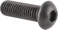 Made in USA - M8x1.25 Metric Coarse Hex Socket Drive, Button Screw - Alloy Steel, Black Oxide Finish, Fully Threaded, 25mm Length Under Head - Caliber Tooling