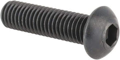 Made in USA - M8x1.25 Metric Coarse Hex Socket Drive, Button Screw - Alloy Steel, Black Oxide Finish, Fully Threaded, 30mm Length Under Head - Caliber Tooling