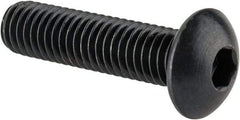 Made in USA - M5x0.80 Metric Coarse Hex Socket Drive, Button Screw - Alloy Steel, Black Oxide Finish, Fully Threaded, 20mm Length Under Head - Caliber Tooling