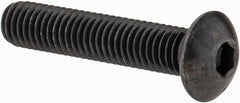 Made in USA - M5x0.80 Metric Coarse Hex Socket Drive, Button Screw - Alloy Steel, Black Oxide Finish, Fully Threaded, 25mm Length Under Head - Caliber Tooling