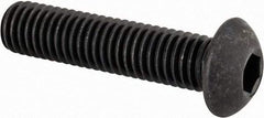 Made in USA - M8x1.25 Metric Coarse Hex Socket Drive, Button Screw - Alloy Steel, Black Oxide Finish, Fully Threaded, 35mm Length Under Head - Caliber Tooling