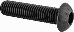 Made in USA - M12x1.75 Metric Coarse Hex Socket Drive, Button Screw - Alloy Steel, Black Oxide Finish, Fully Threaded, 50mm Length Under Head - Caliber Tooling