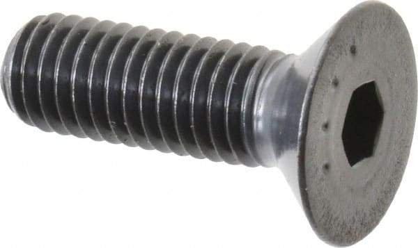 Made in USA - M8x1.25 Metric Coarse Hex Socket Drive, 90° Flat Head Socket Cap Screw - Grade 10.9 Alloy Steel, Black Oxide Finish, Fully Threaded, 25mm Length Under Head - Caliber Tooling