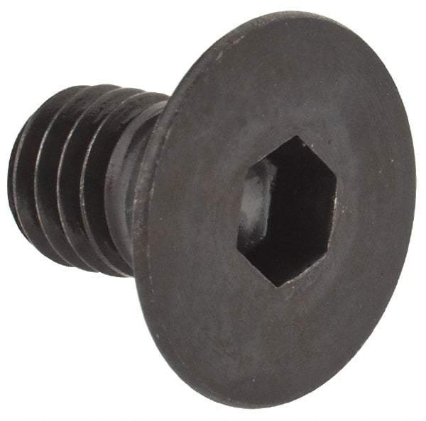 Made in USA - M6x1.00 Metric Coarse Hex Socket Drive, 90° Flat Head Socket Cap Screw - Grade 10.9 Alloy Steel, Black Oxide Finish, Fully Threaded, 10mm Length Under Head - Caliber Tooling