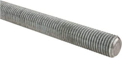 Made in USA - 1-8 UNC (Coarse), 2' Long, Low Carbon Steel Threaded Rod - Hot-Dipped Galvanized Finish, Right Hand Thread - Caliber Tooling