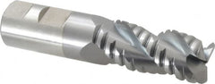 Cleveland - 1" Diam, Coarse Pitch, 2" LOC, 3 Flute Powdered Metal 0.12" Corner Radius Roughing End Mill - TiCN Finish, 4-1/2" OAL, 1" Shank Diam, Single End, Centercutting, 42° Helix - Caliber Tooling