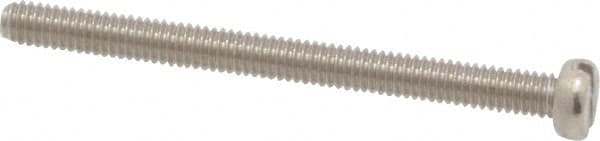 Value Collection - M2.5x0.45 Metric Coarse, 30mm Length Under Head Slotted Drive Machine Screw - Fillister Head, Grade 18-8 & A2 Stainless Steel, Uncoated, Without Washer - Caliber Tooling