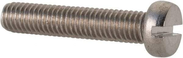 Value Collection - M5x0.80 Metric Coarse, 25mm Length Under Head Slotted Drive Machine Screw - Fillister Head, Grade 18-8 & A2 Stainless Steel, Uncoated, Without Washer - Caliber Tooling