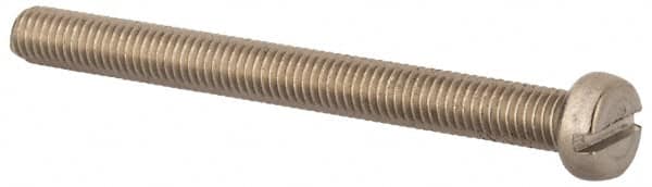 Value Collection - M5x0.80 Metric Coarse, 55mm Length Under Head Slotted Drive Machine Screw - Fillister Head, Grade 18-8 & A2 Stainless Steel, Uncoated, Without Washer - Caliber Tooling