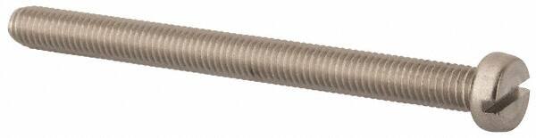 Value Collection - M5x0.80 Metric Coarse, 60mm Length Under Head Slotted Drive Machine Screw - Fillister Head, Grade 18-8 & A2 Stainless Steel, Uncoated, Without Washer - Caliber Tooling