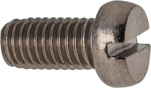 Value Collection - M8x1.25 Metric Coarse, 16mm Length Under Head Slotted Drive Machine Screw - Fillister Head, Grade 18-8 & A2 Stainless Steel, Uncoated, Without Washer - Caliber Tooling