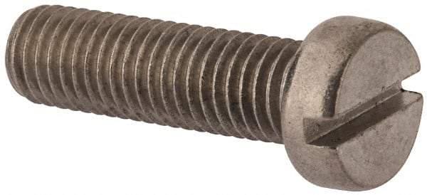 Value Collection - M10x1.50 Metric Coarse, 35mm Length Under Head Slotted Drive Machine Screw - Fillister Head, Grade 18-8 & A2 Stainless Steel, Uncoated, Without Washer - Caliber Tooling