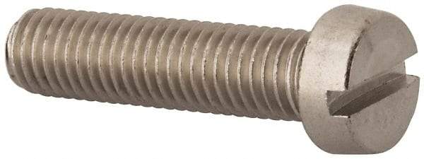 Value Collection - M10x1.50 Metric Coarse, 40mm Length Under Head Slotted Drive Machine Screw - Fillister Head, Grade 18-8 & A2 Stainless Steel, Uncoated, Without Washer - Caliber Tooling