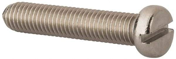 Value Collection - M10x1.50 Metric Coarse, 50mm Length Under Head Slotted Drive Machine Screw - Fillister Head, Grade 18-8 & A2 Stainless Steel, Uncoated, Without Washer - Caliber Tooling