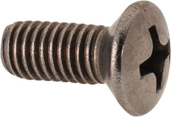 Value Collection - M5x0.80 Metric Coarse, 12mm OAL Phillips Drive Machine Screw - Oval Head, Grade 18-8 & A2 Stainless Steel, Uncoated, Without Washer - Caliber Tooling