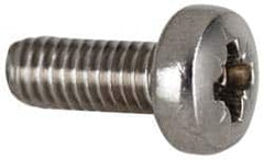 Value Collection - M3.5x0.60 Metric Coarse, 8mm Length Under Head Pozidriv Drive Machine Screw - Pan Head, Grade 18-8 & A2 Stainless Steel, Uncoated, Without Washer - Caliber Tooling