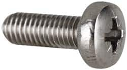 Value Collection - M6x1.00 Metric Coarse, 12mm Length Under Head Pozidriv Drive Machine Screw - Pan Head, Grade 18-8 & A2 Stainless Steel, Uncoated, Without Washer - Caliber Tooling