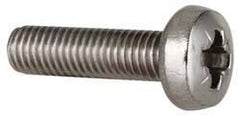 Value Collection - M8x1.25 Metric Coarse, 30mm Length Under Head Pozidriv Drive Machine Screw - Pan Head, Grade 18-8 & A2 Stainless Steel, Uncoated, Without Washer - Caliber Tooling