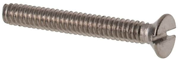 Value Collection - M1.6x0.35 Metric Coarse, 12mm OAL Slotted Drive Machine Screw - Flat Head, Grade 316 & A4 Stainless Steel, Uncoated, Without Washer - Caliber Tooling