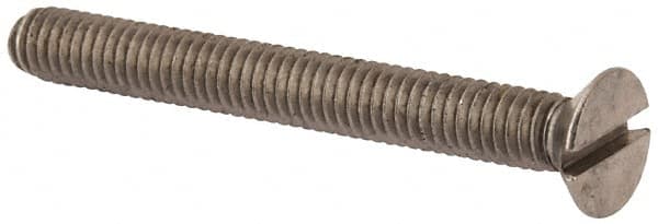 Value Collection - M4x0.70 Metric Coarse, 35mm OAL Slotted Drive Machine Screw - Flat Head, Grade 316 & A4 Stainless Steel, Uncoated, Without Washer - Caliber Tooling