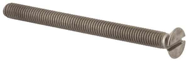 Value Collection - M5x0.80, 60mm OAL Slotted Drive Machine Screw - Flat Head, Grade 316 & A4 Stainless Steel, Uncoated, Without Washer - Caliber Tooling