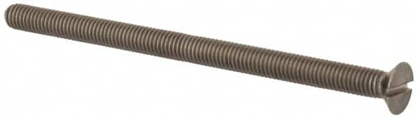 Value Collection - M5x0.80 Metric Coarse, 80mm OAL Slotted Drive Machine Screw - Flat Head, Grade 316 & A4 Stainless Steel, Uncoated, Without Washer - Caliber Tooling